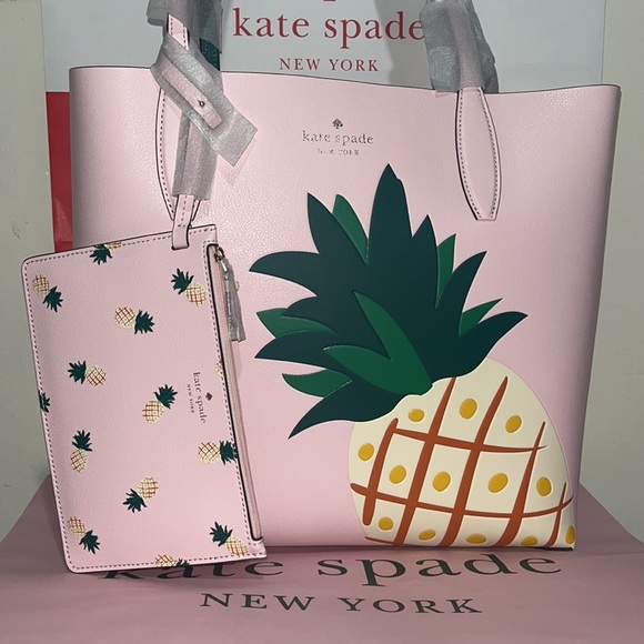 ♠️🍍 kate spade Pineapple Graphic Reversible Tote Bag, Pink Multi - Picture 5 of 16